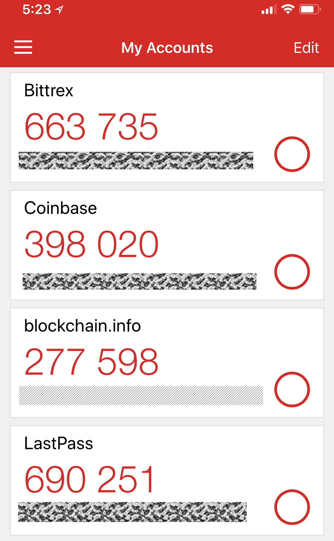 LastPass Authenticator two-factor authentication screen