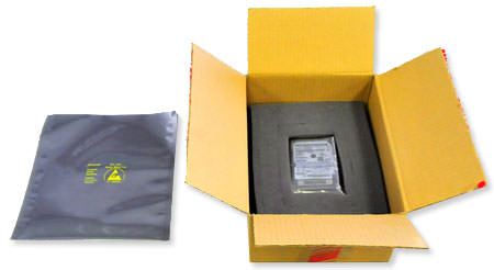 Hard drive packaged securely for shipment